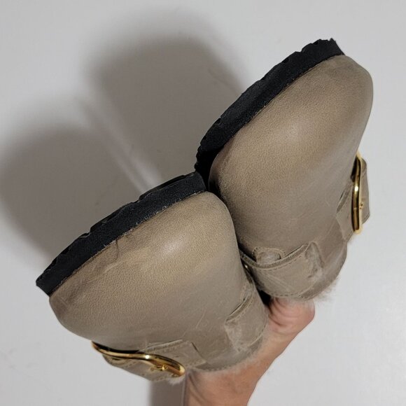 Birkenstock Boston Big Buckle Shearling Clog Womens 39 8/8.5 Brown Cozy Boho - Picture 3 of 8